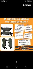 PGD MOTOS..PASTILHA DE FREIO SEMI-MATÁLICAS..BROS TRAZEIRA,CB300,TIT,CROSSER,FAZER,TENERE,BIZ..